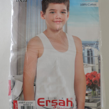 Майка нательная детская д-мальчиков Ersahlux арт. 2001 р. 3-8, цв. белый - 1